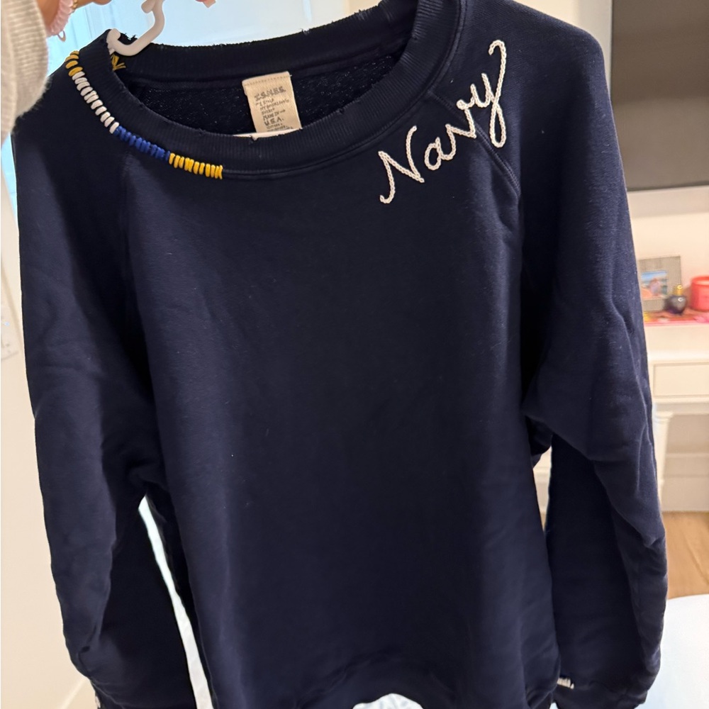 USNA Navy/Naval Academy Custom Blue Women's Crew Neck Sweater